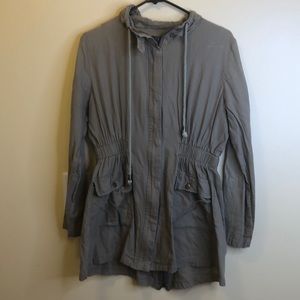 Olive Green Oversized Military Style Jacket